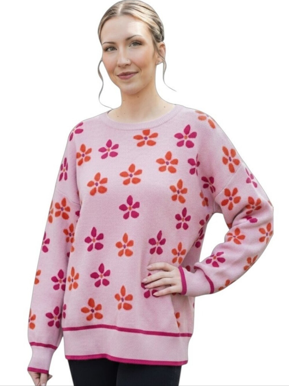 Boutique flower sweater